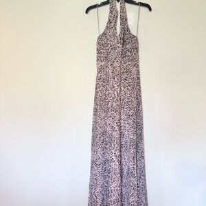 Halston Heritage Pink and Black Backless Dress